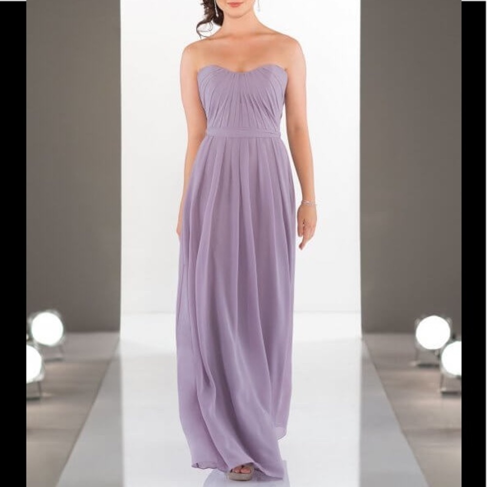 New sorella vita 9114 strapless chiffon bridesmaid gown purple size 22